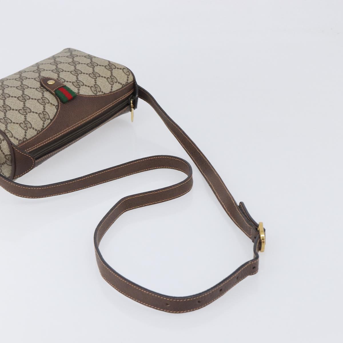GUCCI GG Supreme Shoulder Bag PVC Beige Gold 89 02 018 Auth BA15113A
