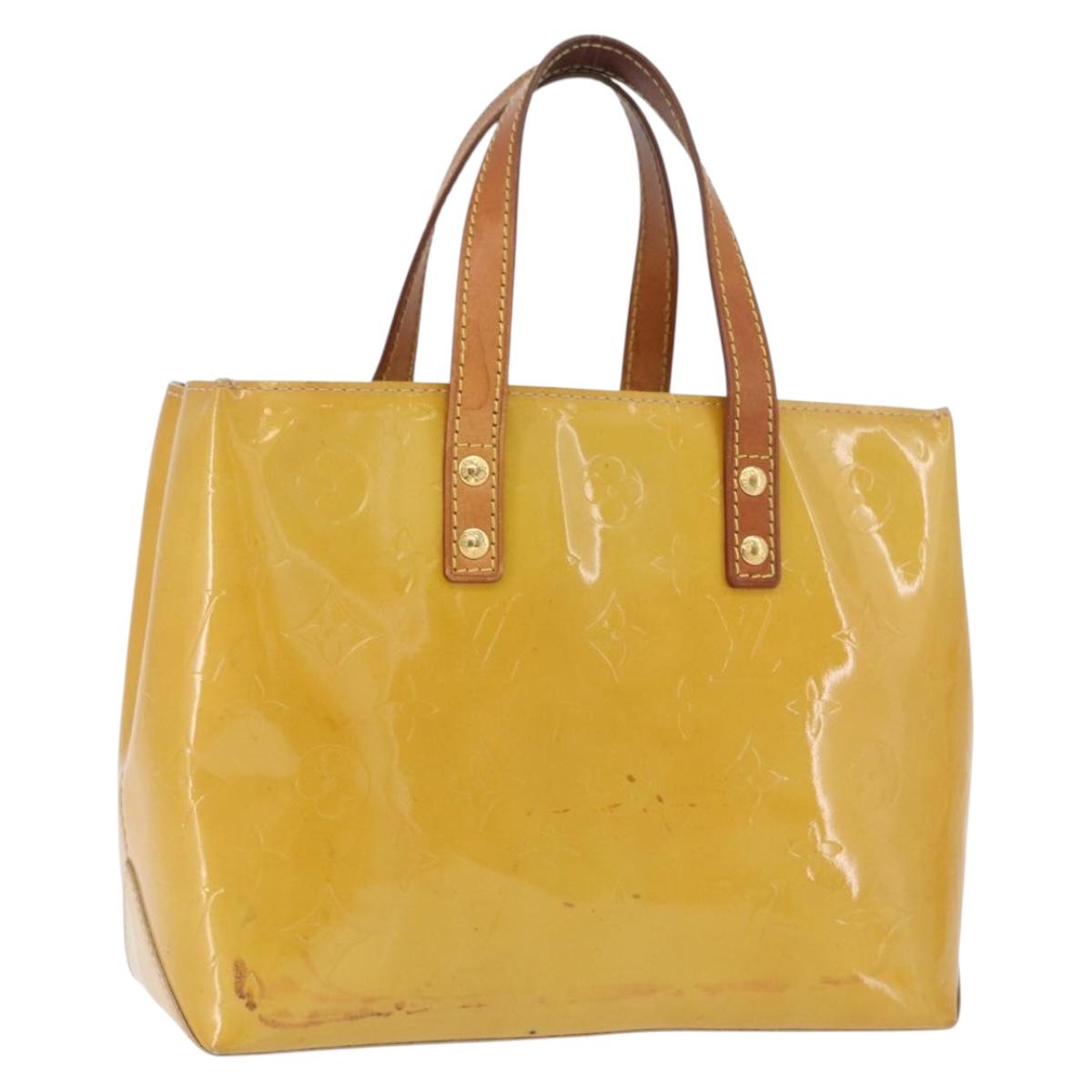 LOUIS VUITTON Monogram Vernis Reade PM Hand Bag Beige M91144 LV Auth BA15116