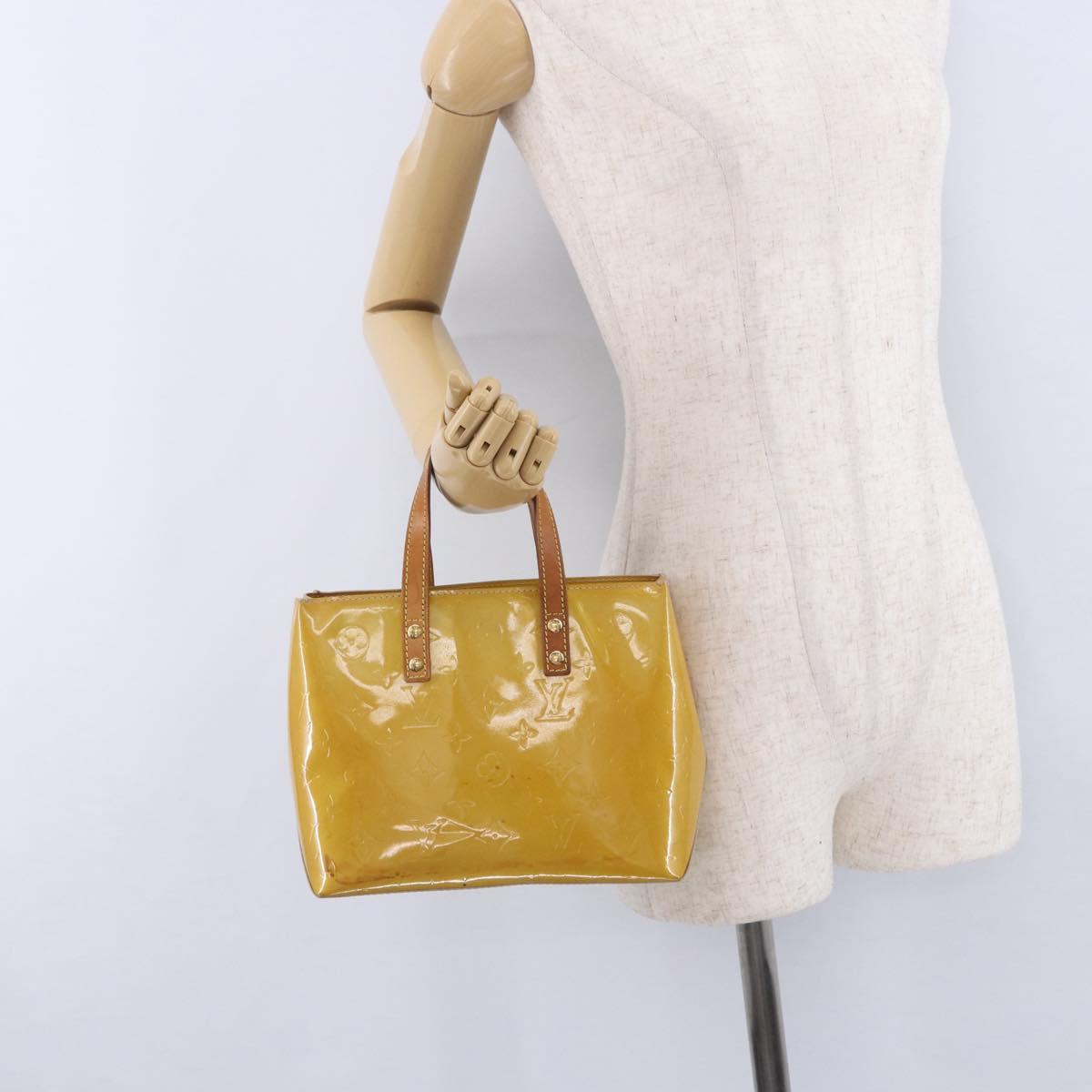 LOUIS VUITTON Monogram Vernis Reade PM Hand Bag Beige M91144 LV Auth BA15116