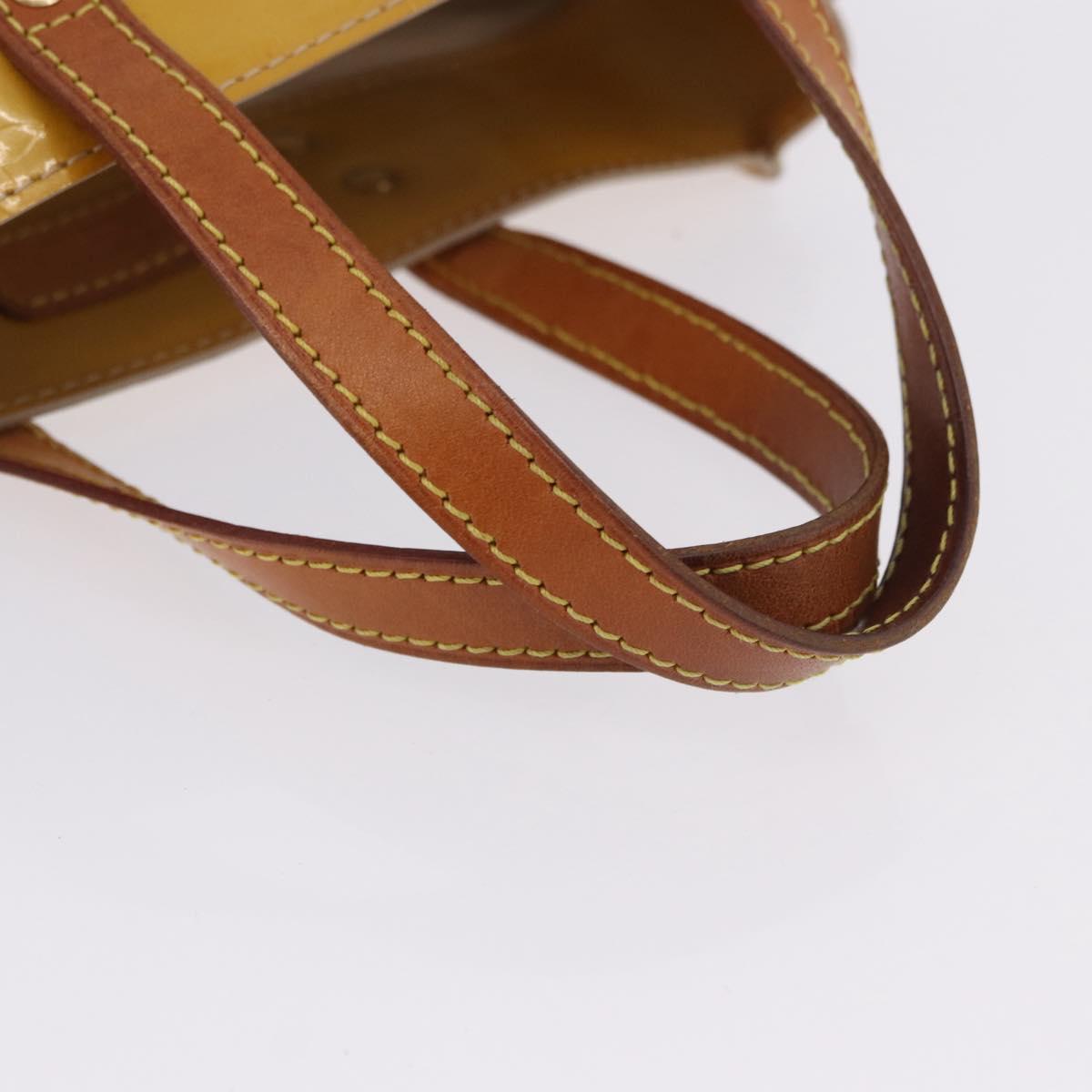 LOUIS VUITTON Monogram Vernis Reade PM Hand Bag Beige M91144 LV Auth BA15116
