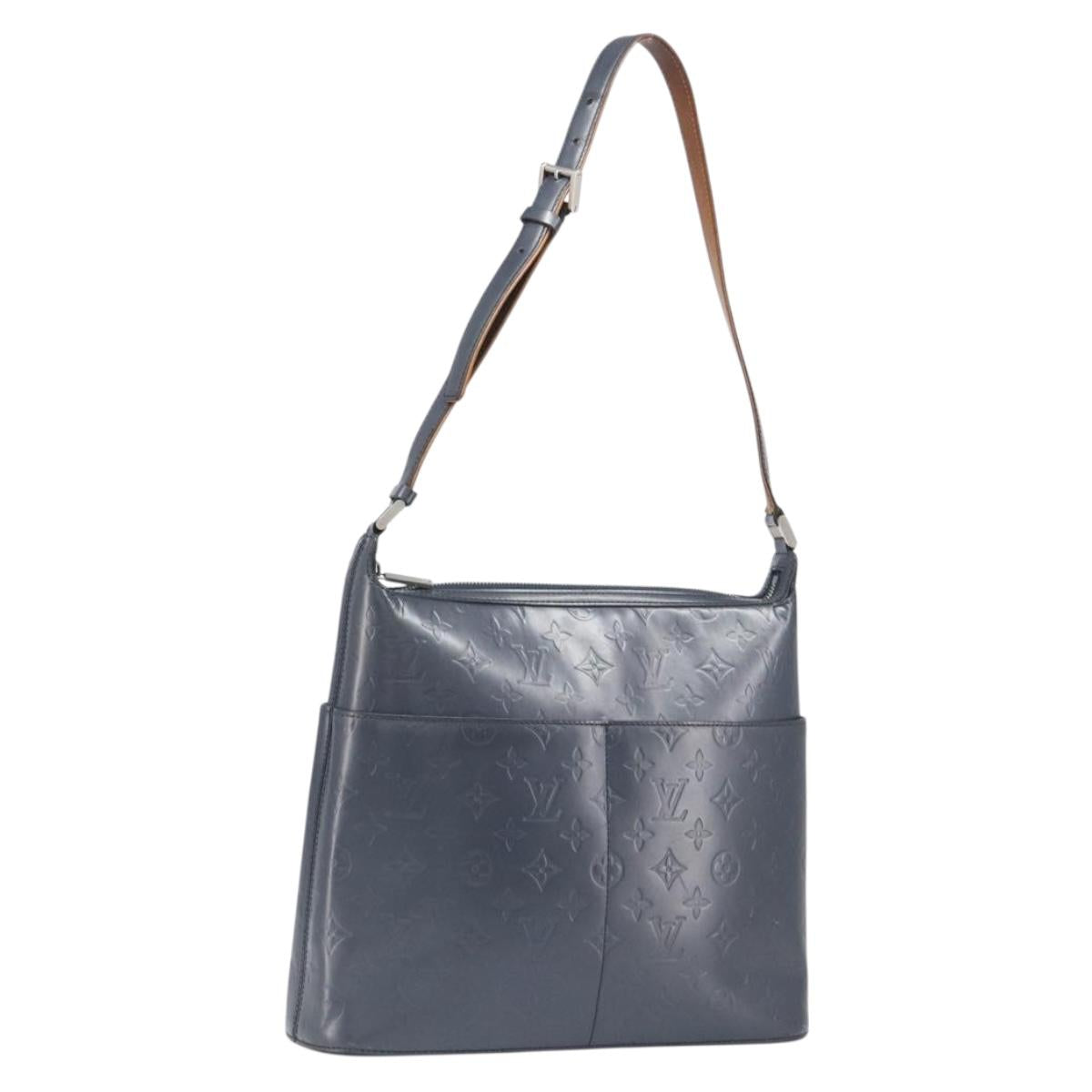 LOUIS VUITTON Monogram Mat Sutter Shoulder Bag Blue M55165 LV Auth BA15117