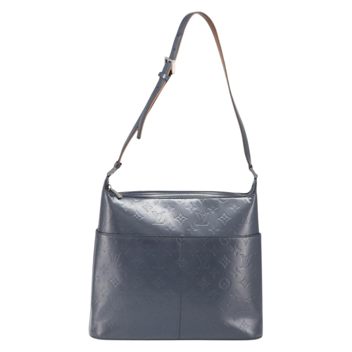 LOUIS VUITTON Monogram Mat Sutter Shoulder Bag Blue M55165 LV Auth BA15117