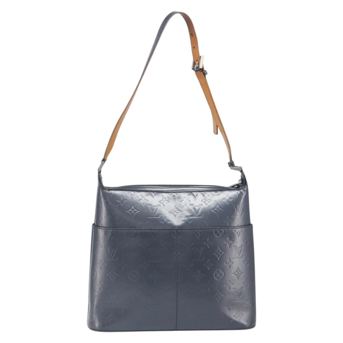 LOUIS VUITTON Monogram Mat Sutter Shoulder Bag Blue M55165 LV Auth BA15117