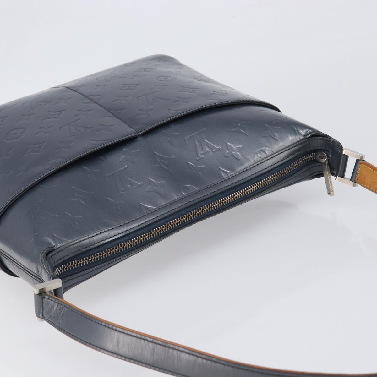 LOUIS VUITTON Monogram Mat Sutter Shoulder Bag Blue M55165 LV Auth BA15117