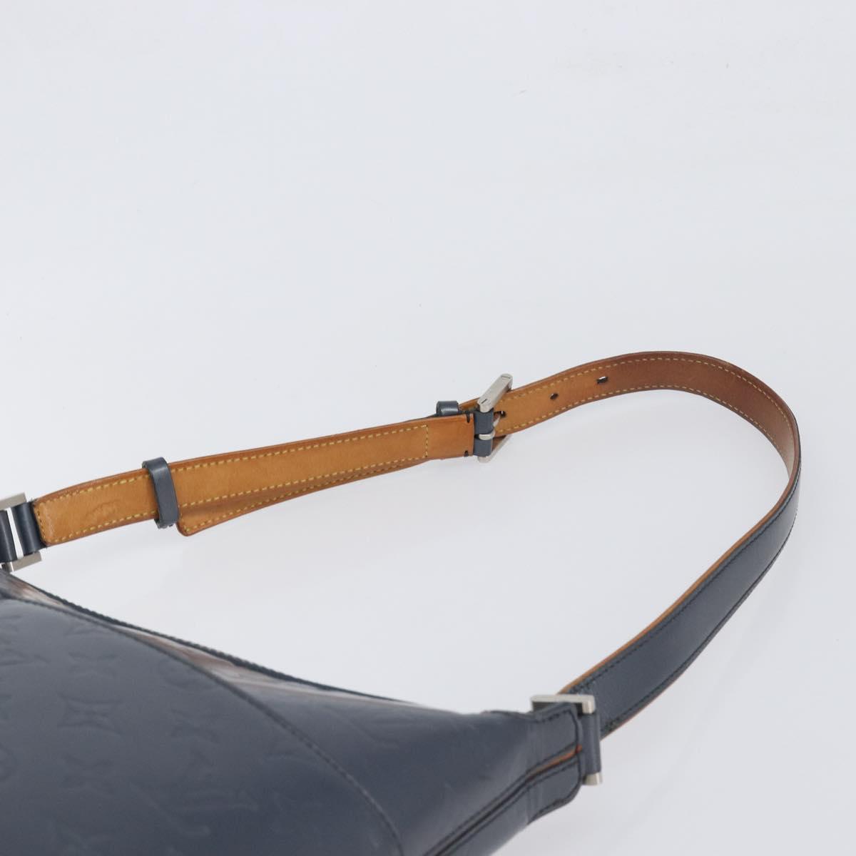 LOUIS VUITTON Monogram Mat Sutter Shoulder Bag Blue M55165 LV Auth BA15117