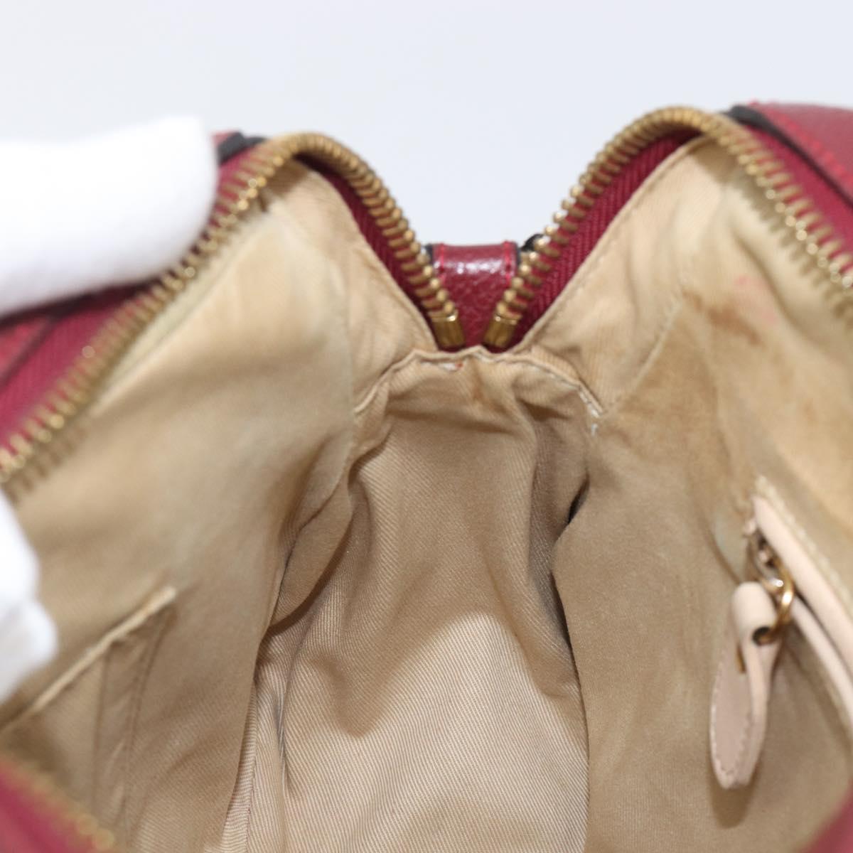 Chloe Paraty Hand Bag Leather 2way Bordeaux Gold Auth BA15119