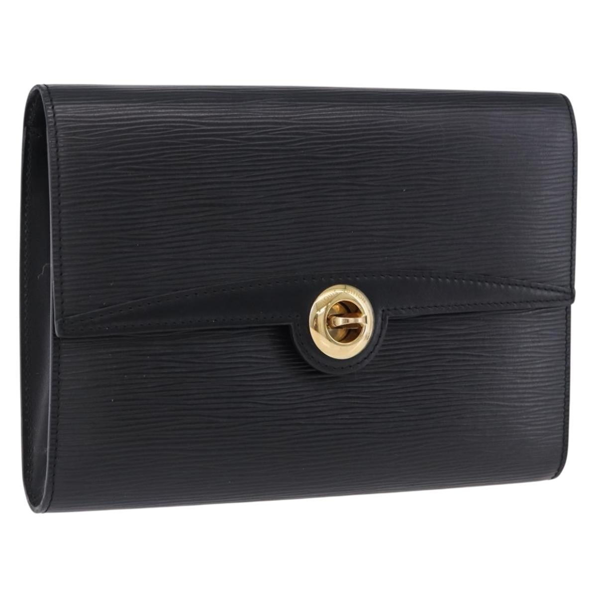 LOUIS VUITTON Epi Pochette Arche Shoulder Bag Black Noir M52572 LV Auth BA15120