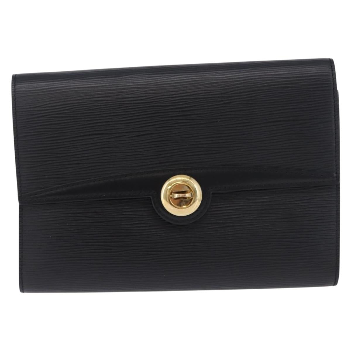 LOUIS VUITTON Epi Pochette Arche Shoulder Bag Black Noir M52572 LV Auth BA15120
