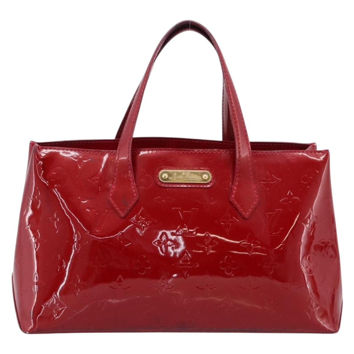 LOUIS VUITTON Monogram Vernis Wilshire PM Bag Pomme D'amour M93642 Auth BA15121