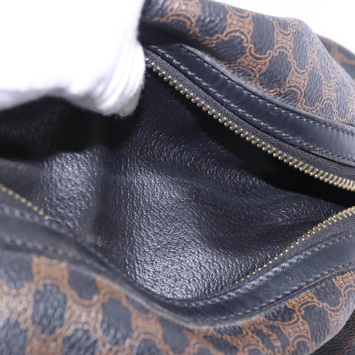 CELINE Macadam Canvas Tote Bag PVC Leather Black Gold Auth BA15122