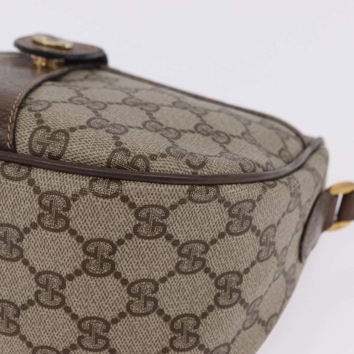GUCCI GG Supreme Web Sherry Line Bag PVC Beige Gold 02 14 032 Auth BA15126