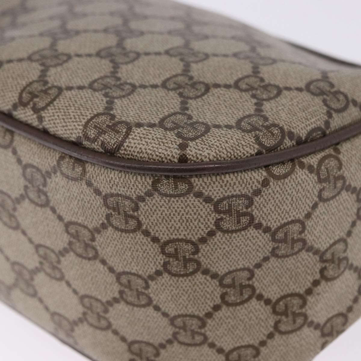 GUCCI GG Supreme Web Sherry Line Bag PVC Beige Gold 02 14 032 Auth BA15126