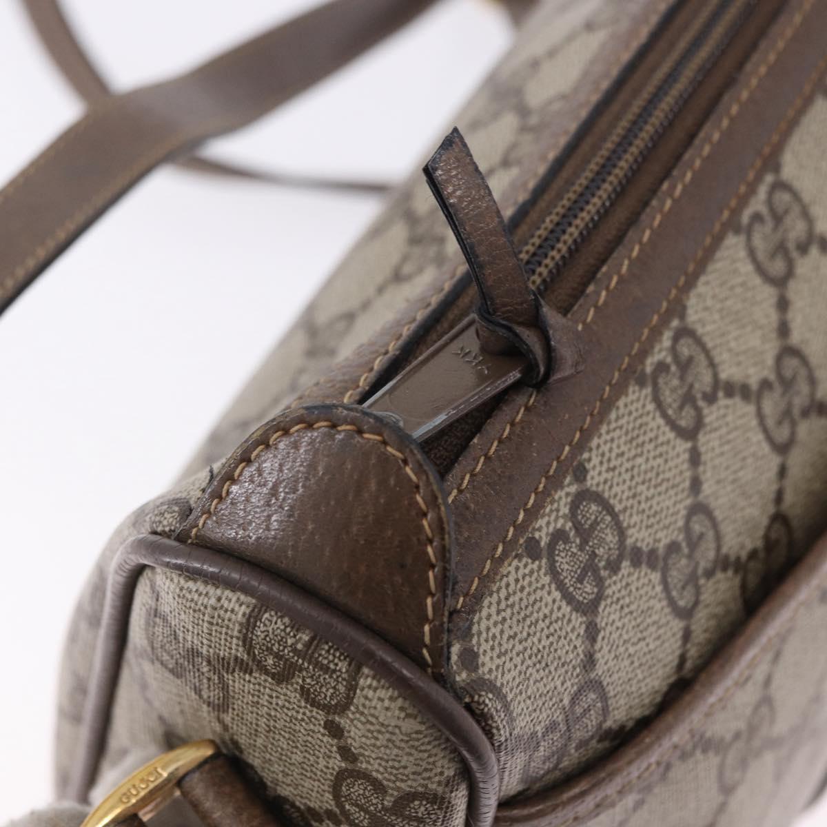 GUCCI GG Supreme Web Sherry Line Bag PVC Beige Gold 02 14 032 Auth BA15126