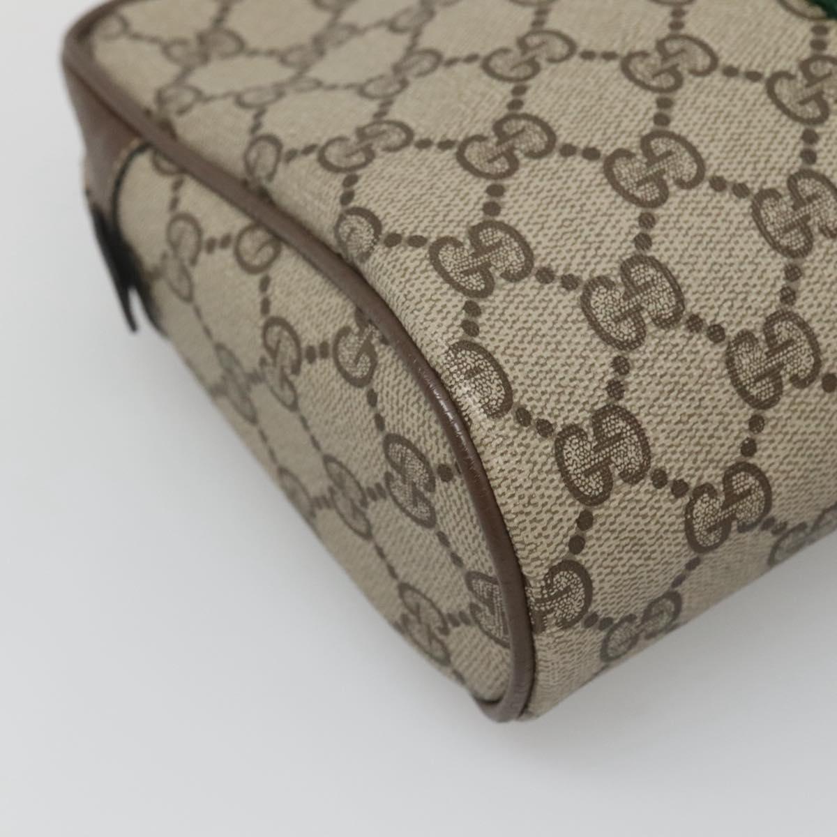 GUCCI GG Supreme Web Sherry Line Clutch Bag PVC Beige Gold 22 01 012 Auth BA1513