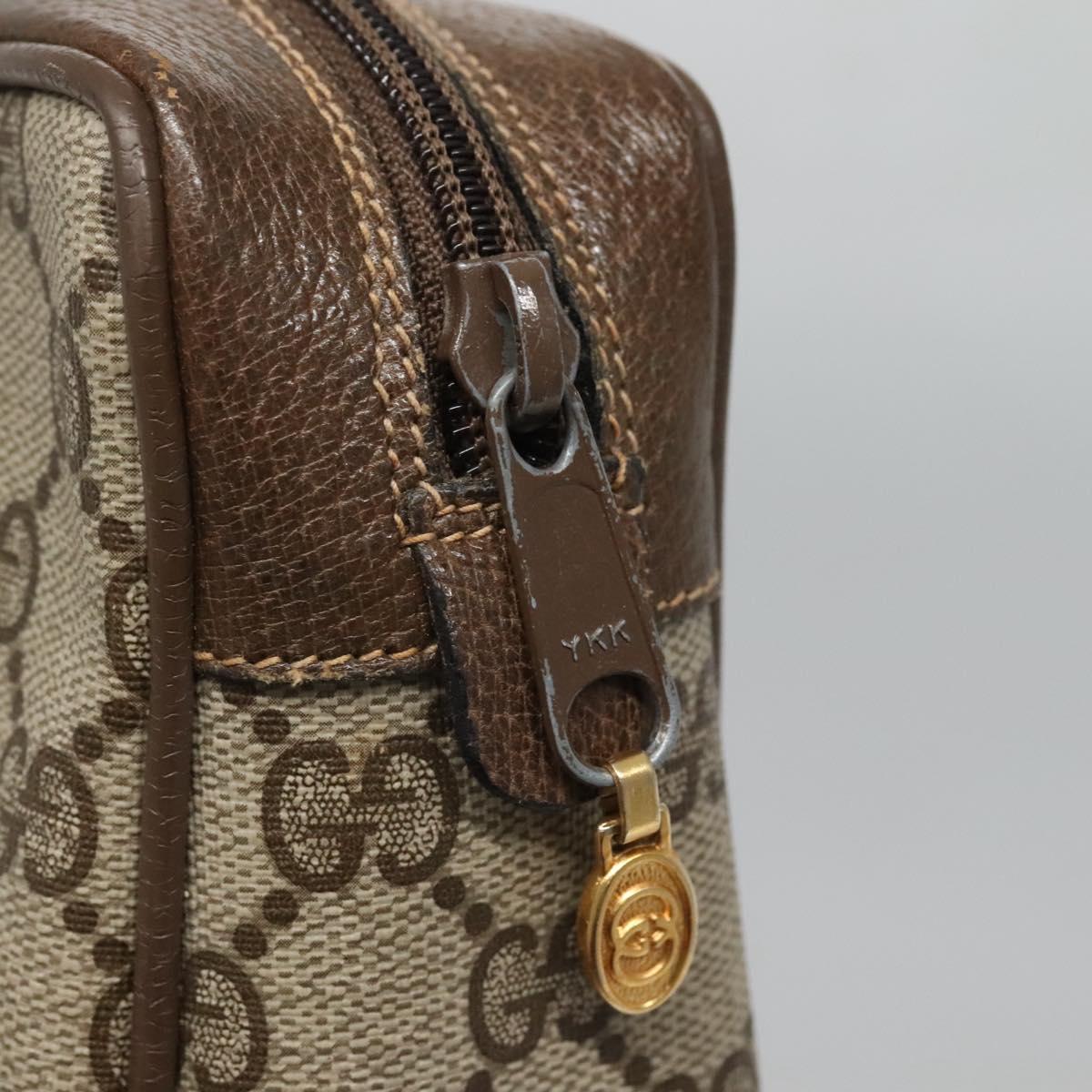 GUCCI GG Supreme Web Sherry Line Clutch Bag PVC Beige Gold 22 01 012 Auth BA1513