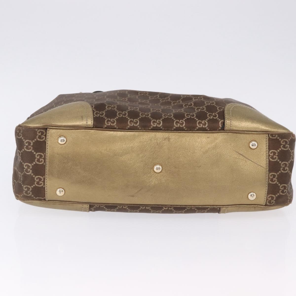 GUCCI GG Canvas Princie Tote Bag Brown Gold 163805 Auth BA15130