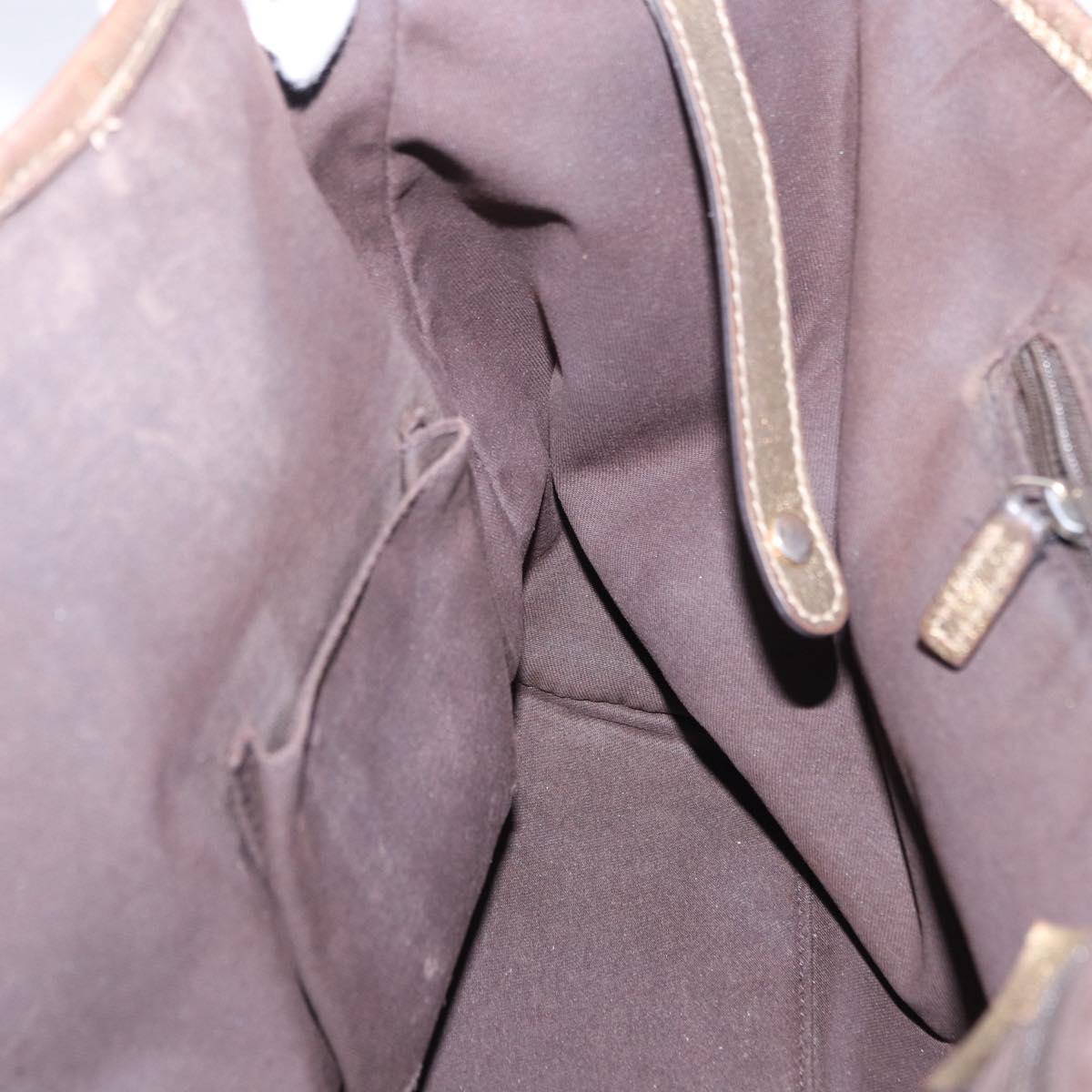 GUCCI GG Canvas Princie Tote Bag Brown Gold 163805 Auth BA15130