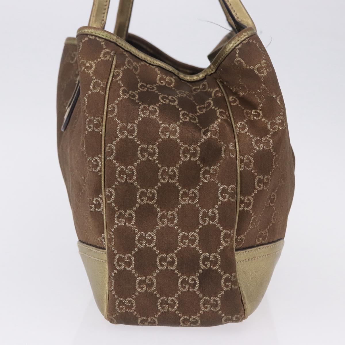 GUCCI GG Canvas Princie Tote Bag Brown Gold 163805 Auth BA15130