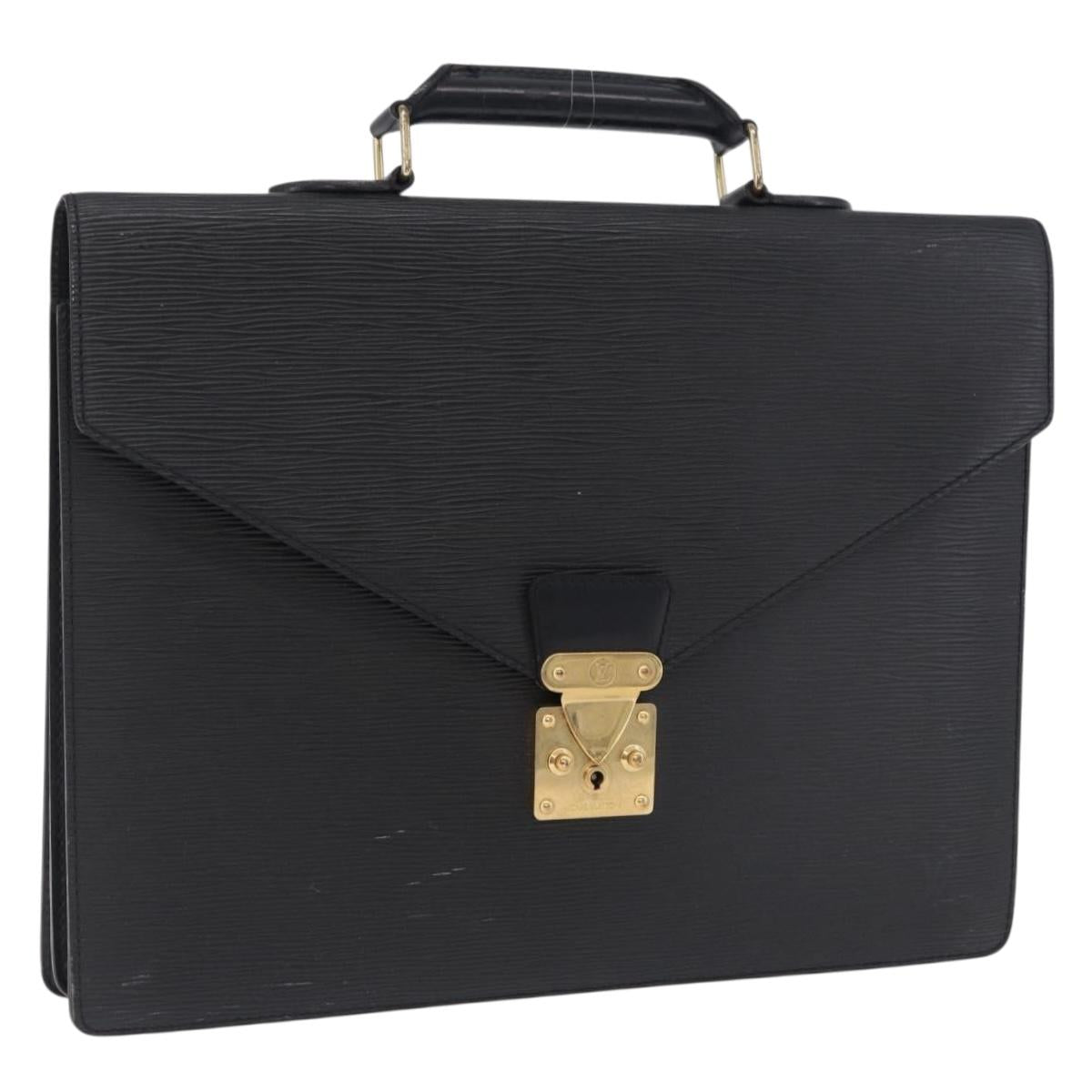 LOUIS VUITTON Epi Serviette Conseiller Business Bag Black M54422 LV Auth BA15133
