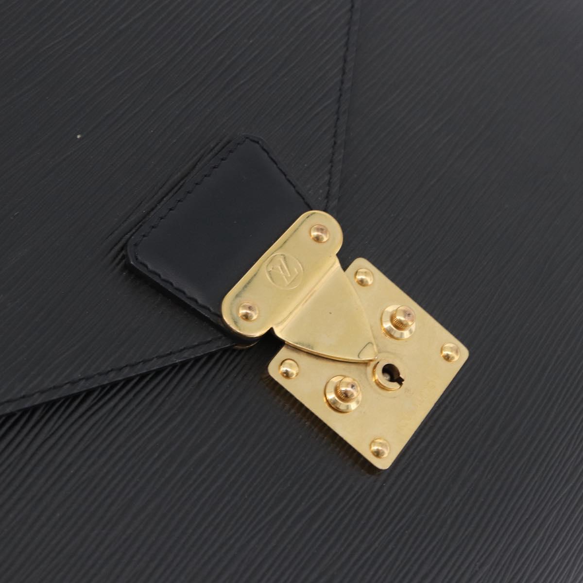 LOUIS VUITTON Epi Serviette Conseiller Business Bag Black M54422 LV Auth BA15133