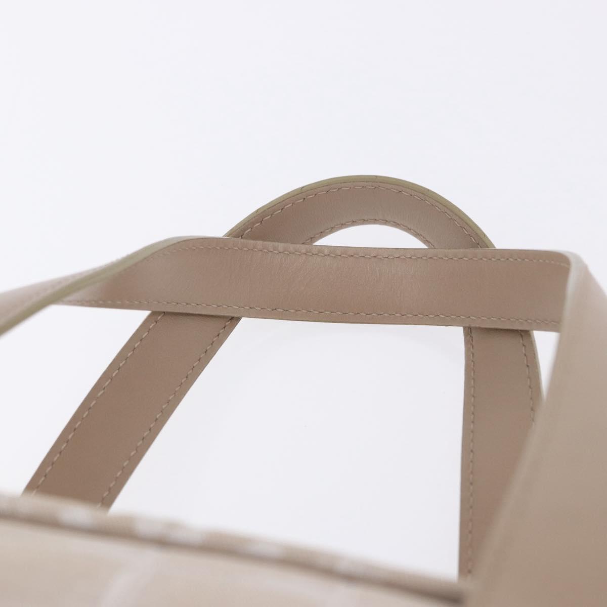 CHANEL New Travel Line Hand Bag Nylon Ivory Silver CC Auth BA15135A