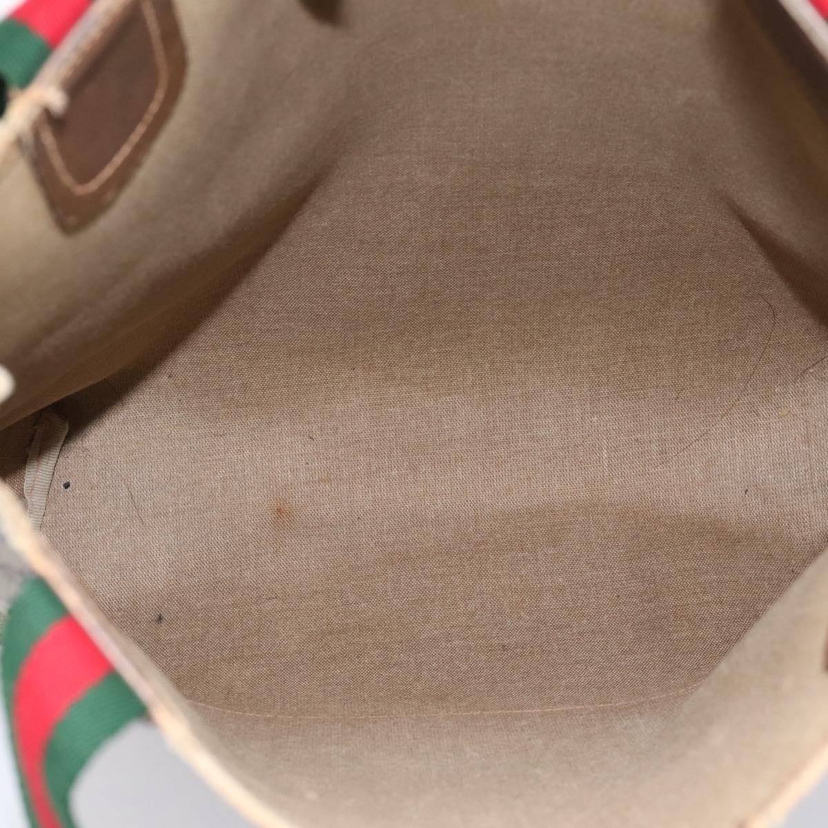 GUCCI GG Supreme Web Sherry Line Tote Bag PVC Beige Gold 39 02 003 Auth BA15137