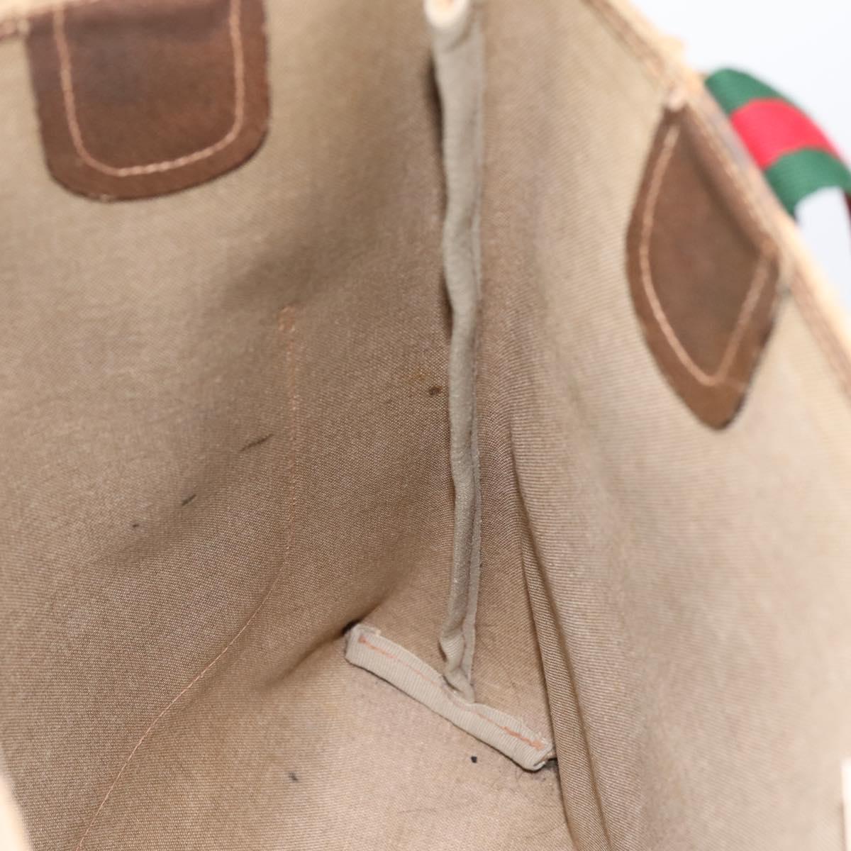 GUCCI GG Supreme Web Sherry Line Tote Bag PVC Beige Gold 39 02 003 Auth BA15137