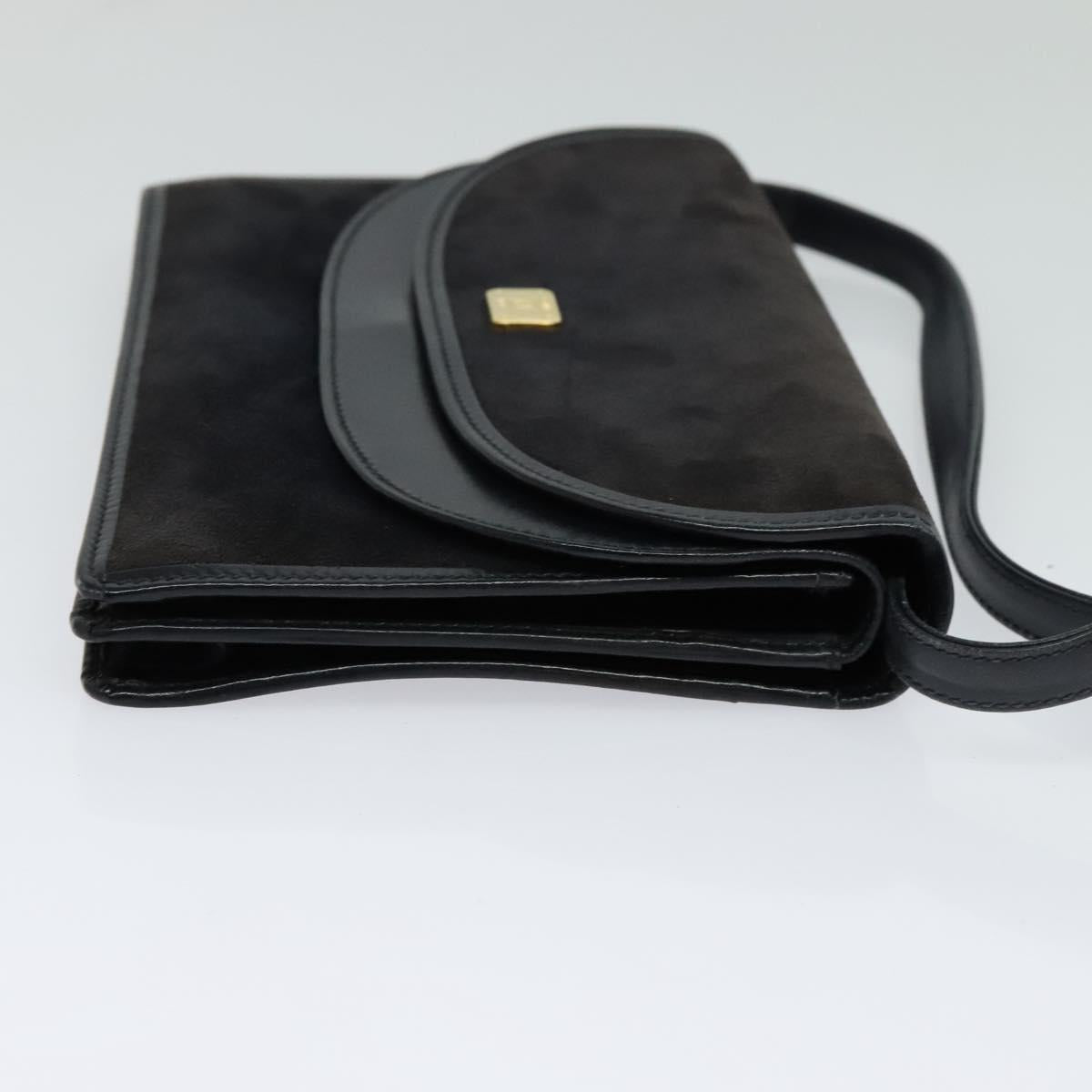 CELINE Shoulder Bag Suede Navy Auth BA1514