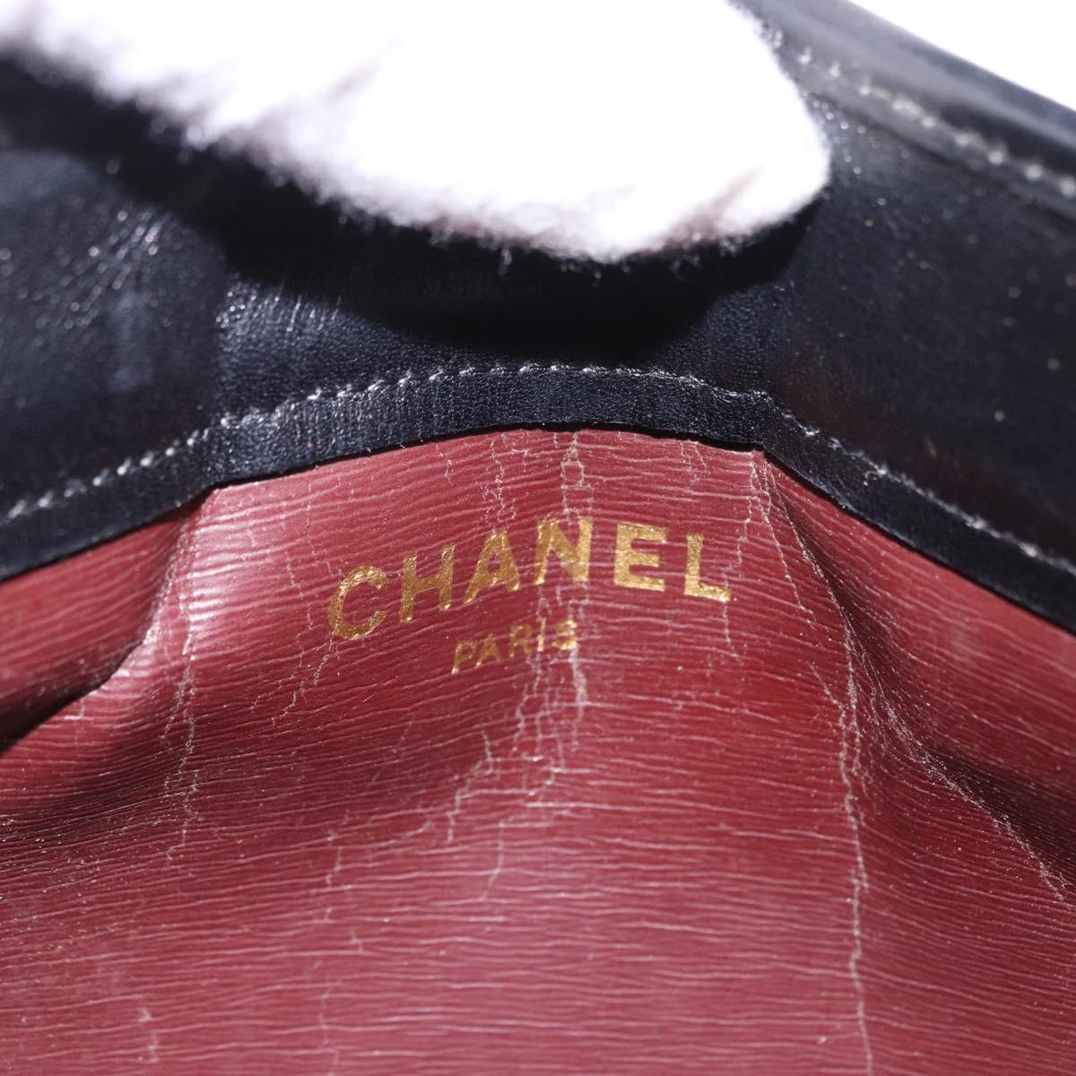 CHANEL Matelasse Clutch Bag Cotton Black Gold CC Auth BA15140
