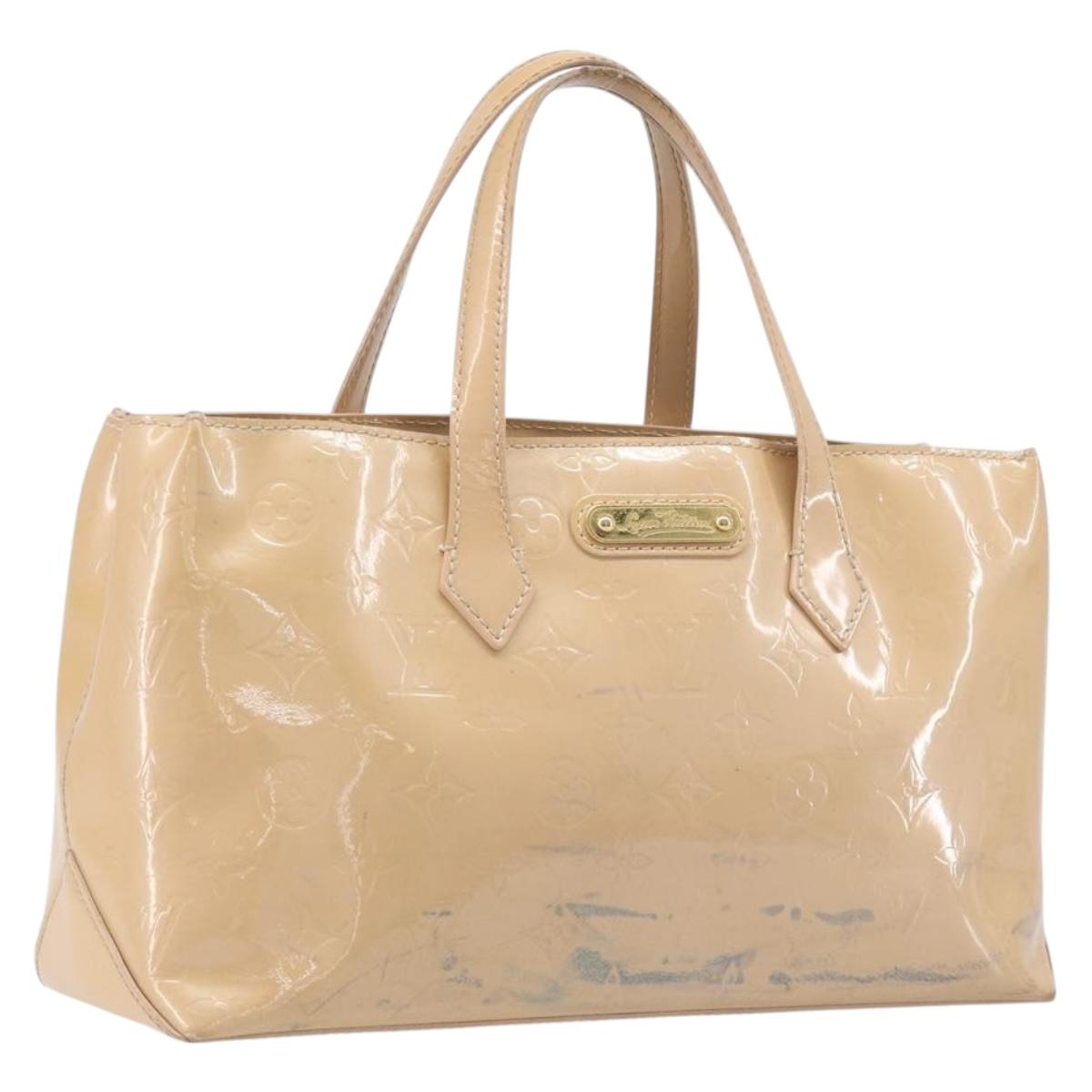 LOUIS VUITTON Monogram Vernis Wilshire PM Rose Flow lantern M91642 Auth BA15141