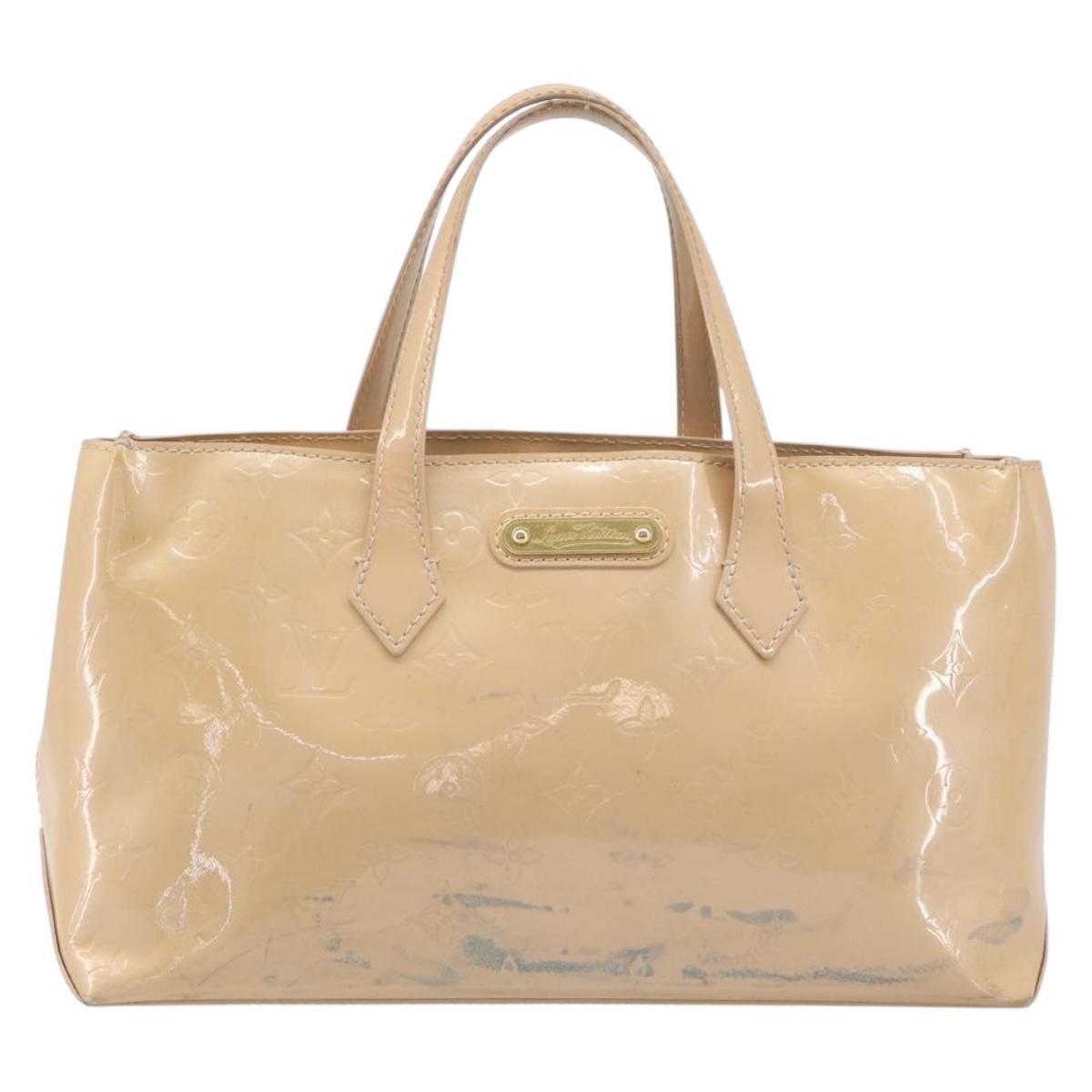 LOUIS VUITTON Monogram Vernis Wilshire PM Rose Flow lantern M91642 Auth BA15141