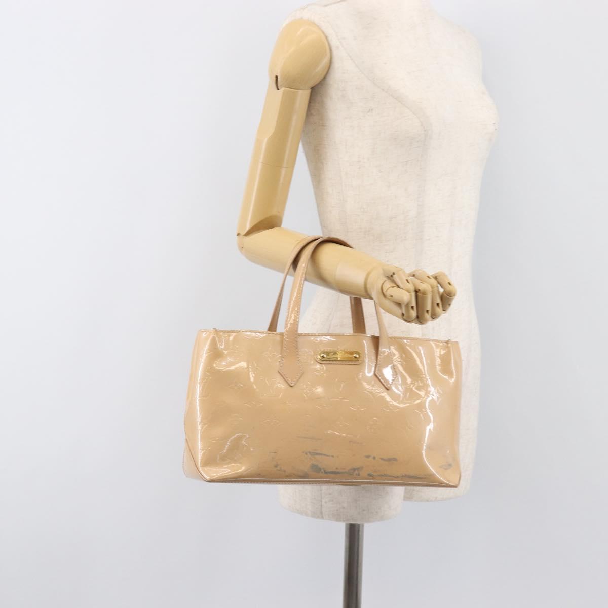 LOUIS VUITTON Monogram Vernis Wilshire PM Rose Flow lantern M91642 Auth BA15141