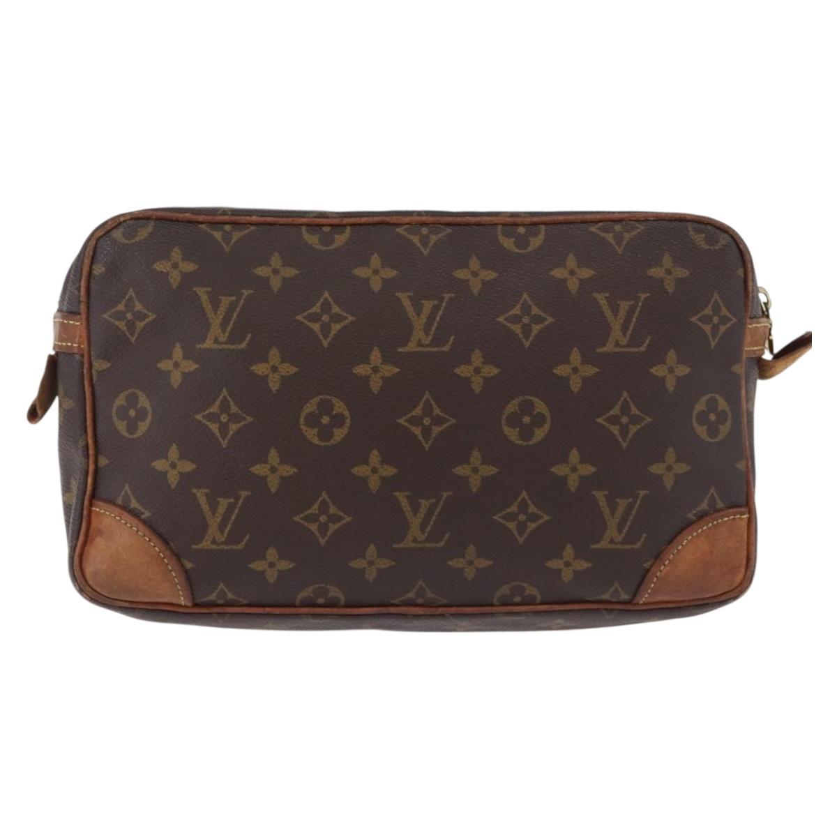 LOUIS VUITTON Monogram Compiegne 28 Clutch Bag M51845 LV Auth BA15142