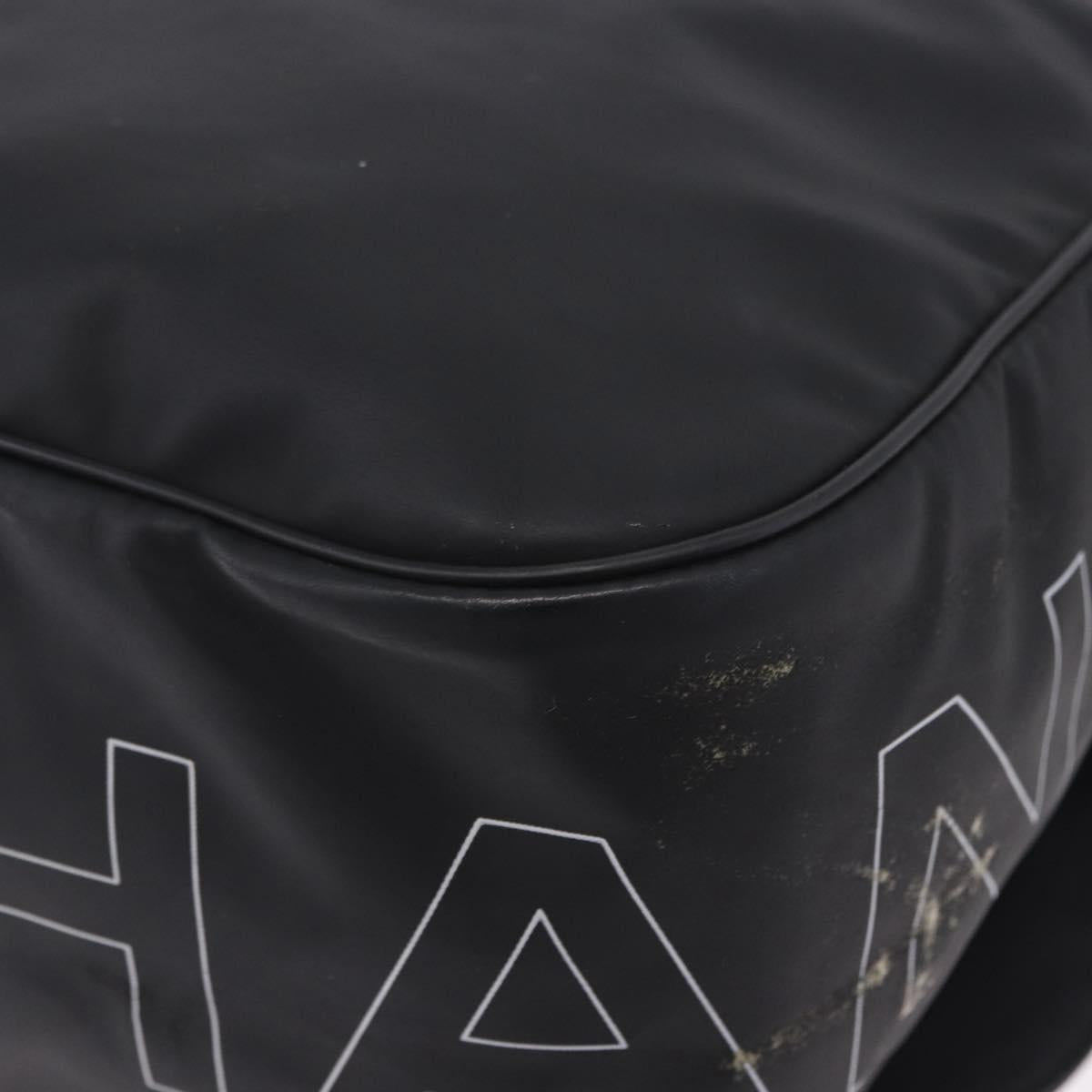 CHANEL Sports Line Shoulder Bag PVC Canvas Black Silver CC Auth BA15143