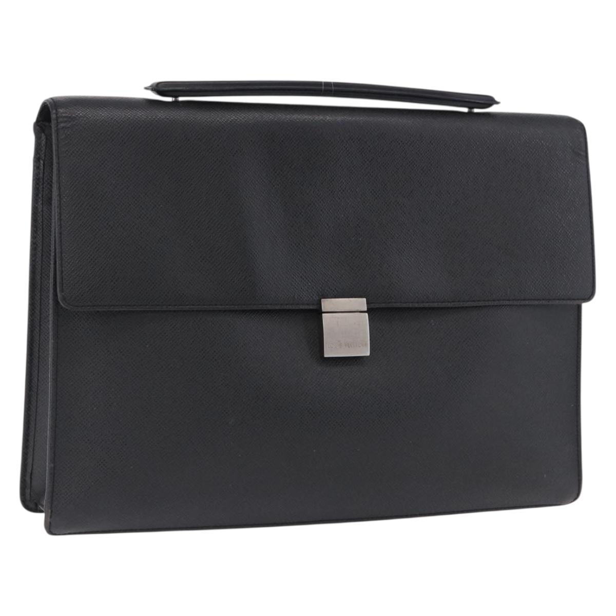 LOUIS VUITTON Taiga Porte Documents Angara Briefcase Ardoise M30772 Auth BA15145
