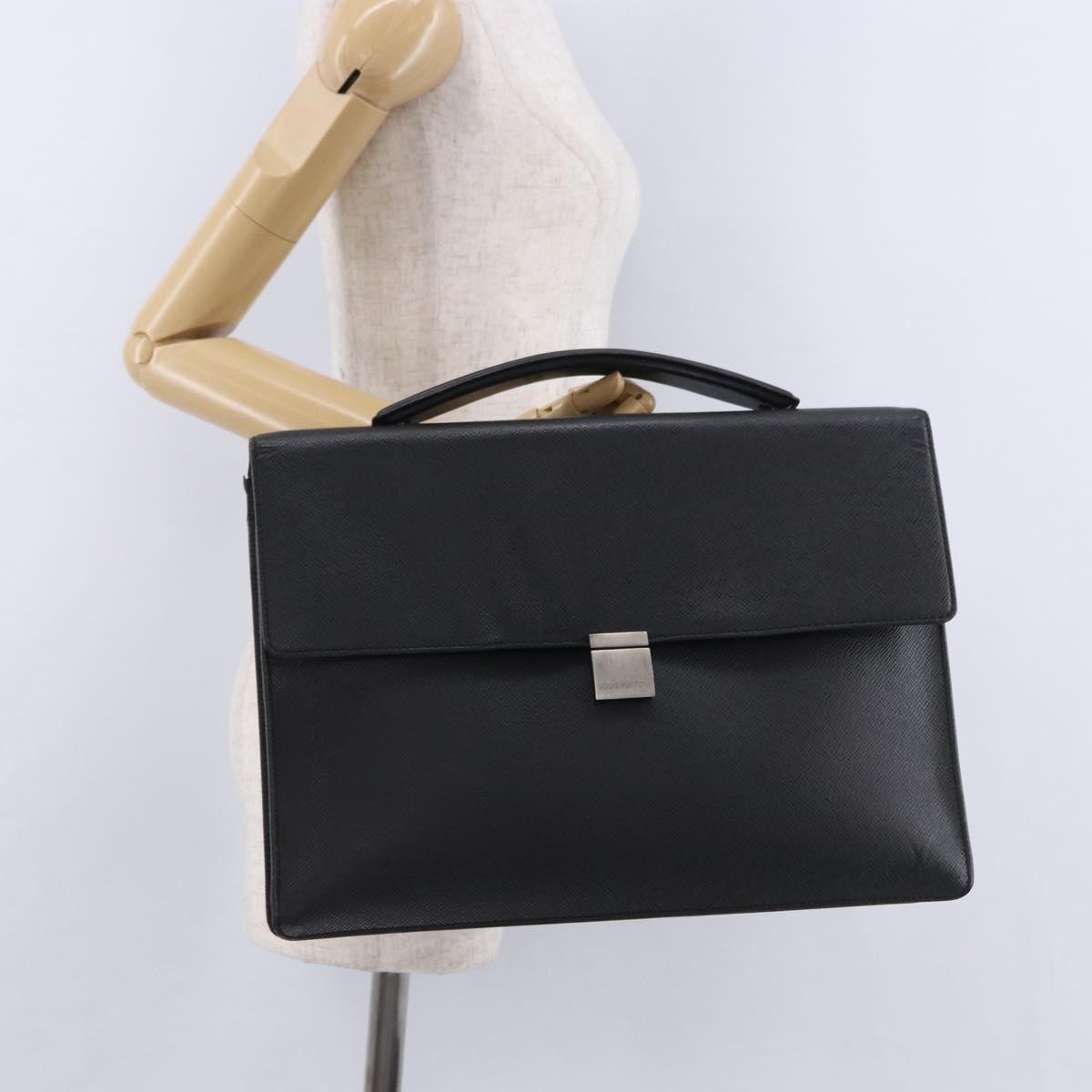LOUIS VUITTON Taiga Porte Documents Angara Briefcase Ardoise M30772 Auth BA15145