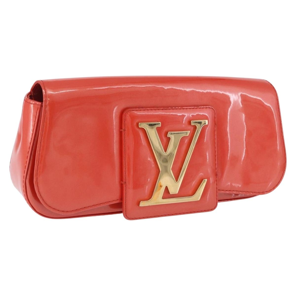 LOUIS VUITTON Vernis Pochette Sobie Bag Orenge Sunset M93727 LV Auth BA15152A