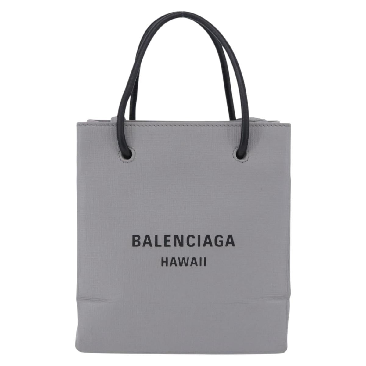 BALENCIAGA Shopping Tote Bag XXS Leather 2way Gray Silver 555140 Auth BA15153V