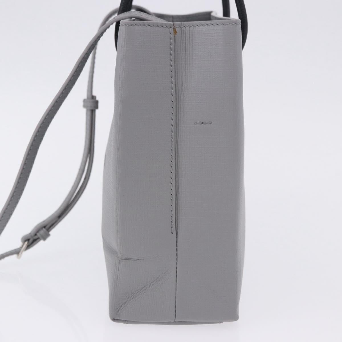 BALENCIAGA Shopping Tote Bag XXS Leather 2way Gray Silver 555140 Auth BA15153V