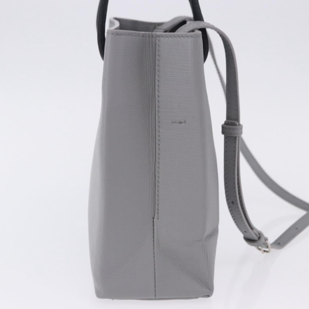 BALENCIAGA Shopping Tote Bag XXS Leather 2way Gray Silver 555140 Auth BA15153V