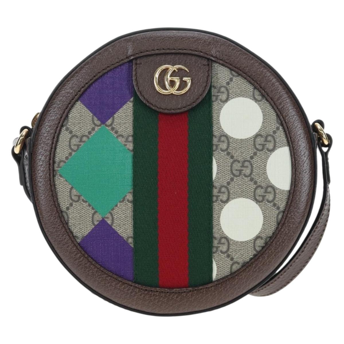 GUCCI GG Supreme Shoulder Bag PVC Beige Gold 574978 Auth BA15155M
