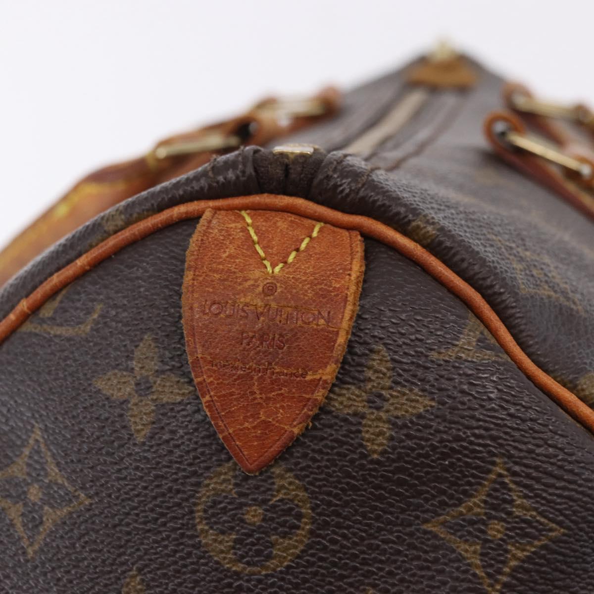 LOUIS VUITTON Monogram Speedy 35 Hand Bag M41524 LV Auth BA15156