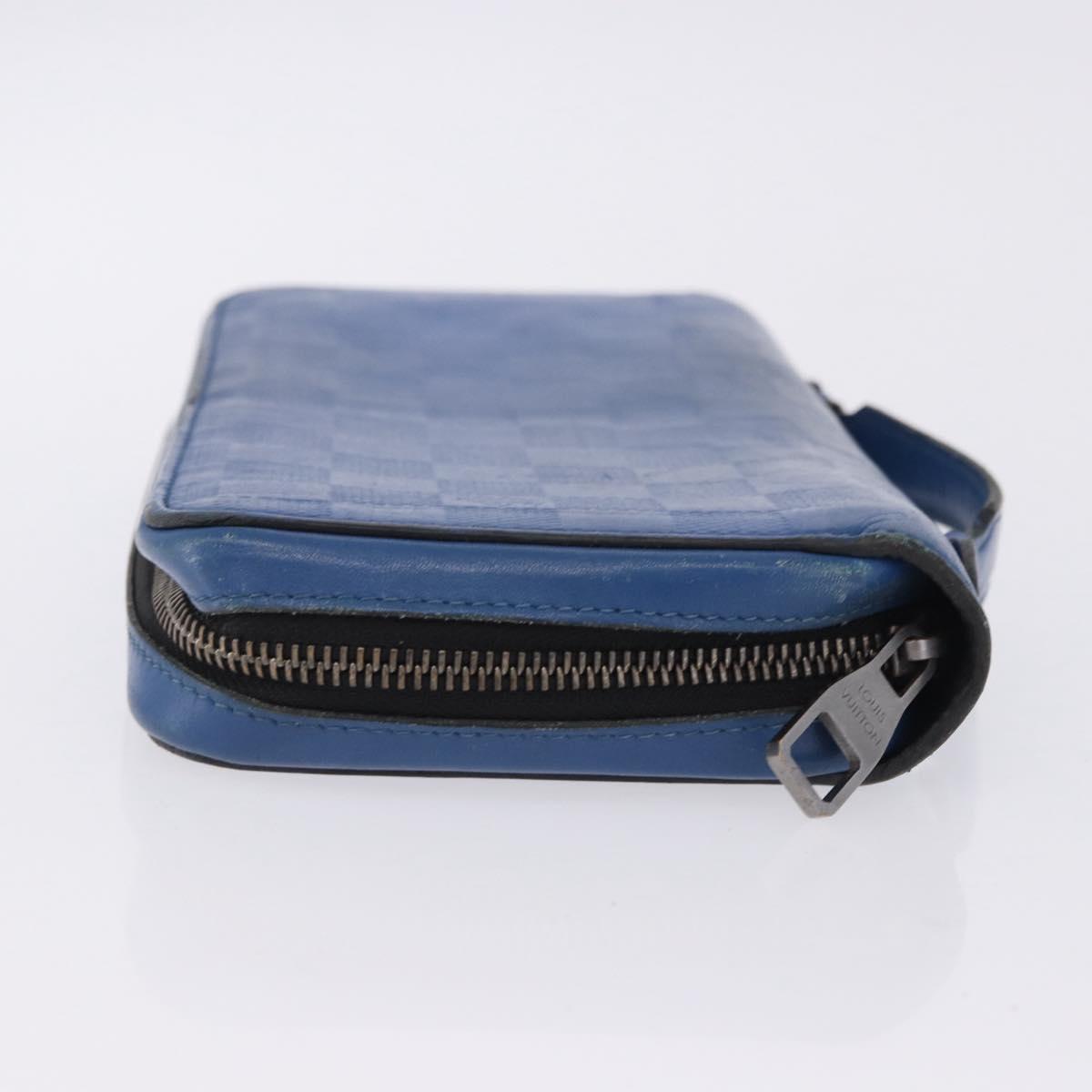 LOUIS VUITTON Damier Infini Zippy XL Travel Case Blue N60079 LV Auth BA15157