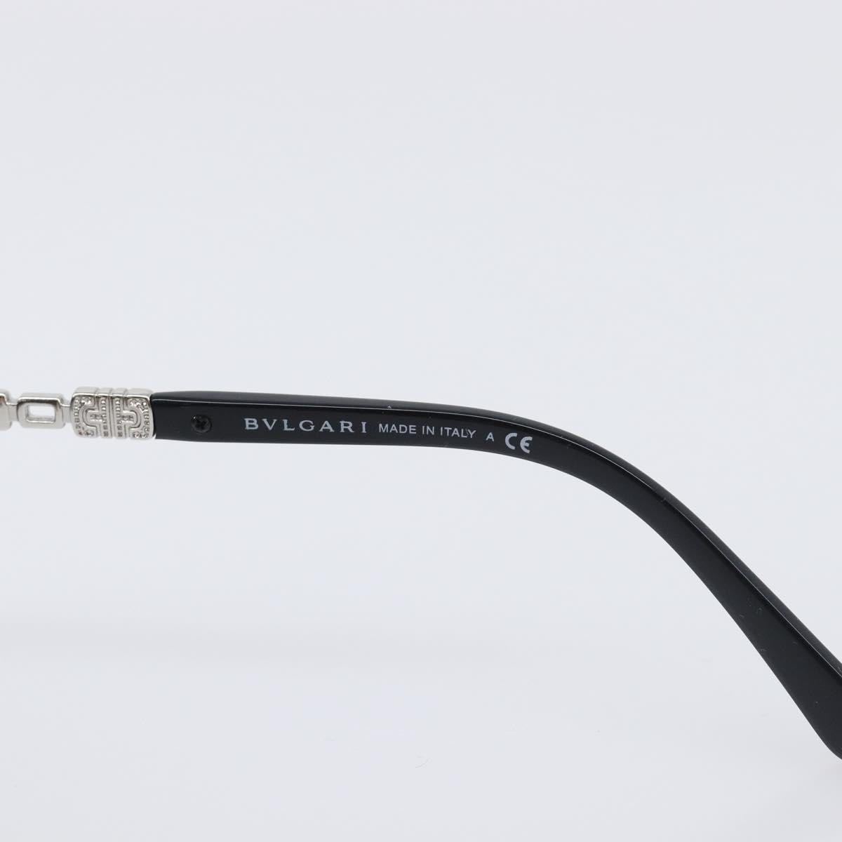 BVLGARI Sunglasses Plastic Black Silver Auth BA15183