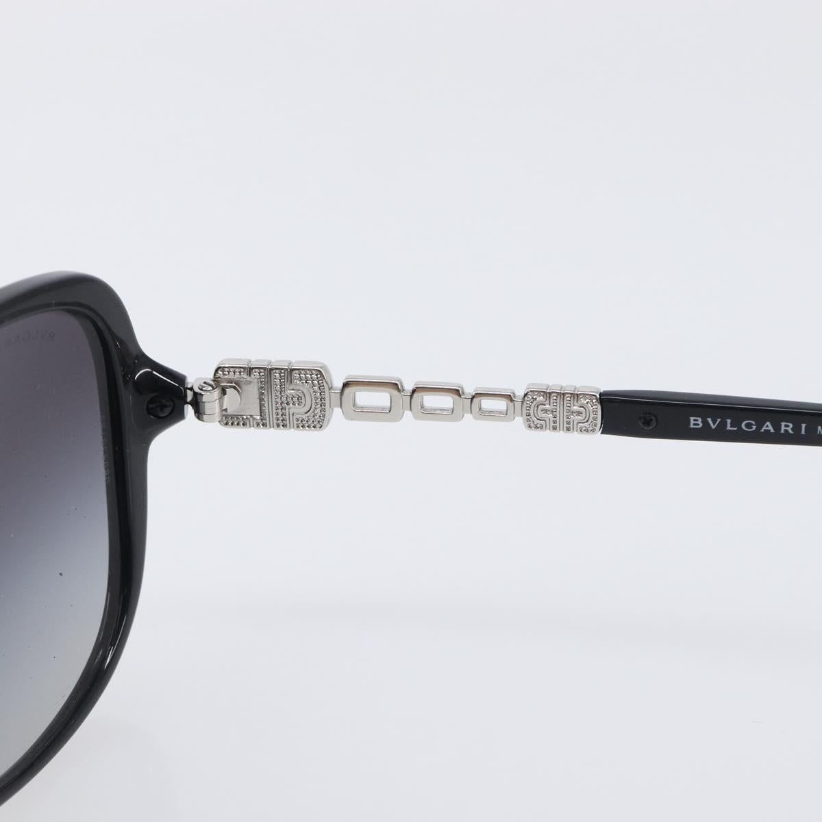 BVLGARI Sunglasses Plastic Black Silver Auth BA15183