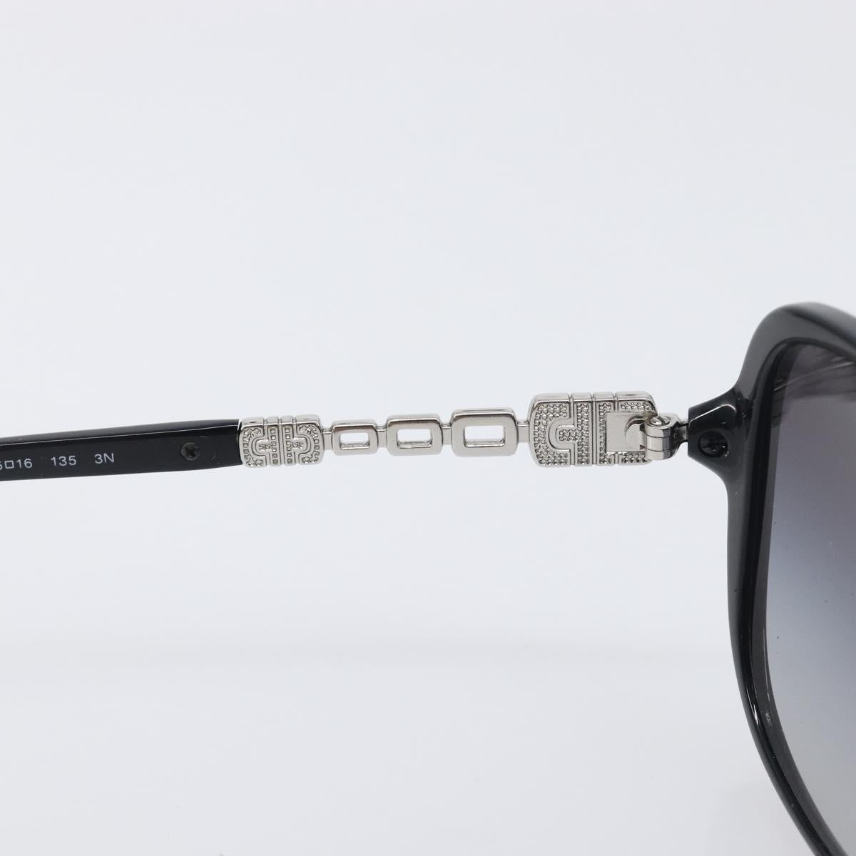 BVLGARI Sunglasses Plastic Black Silver Auth BA15183
