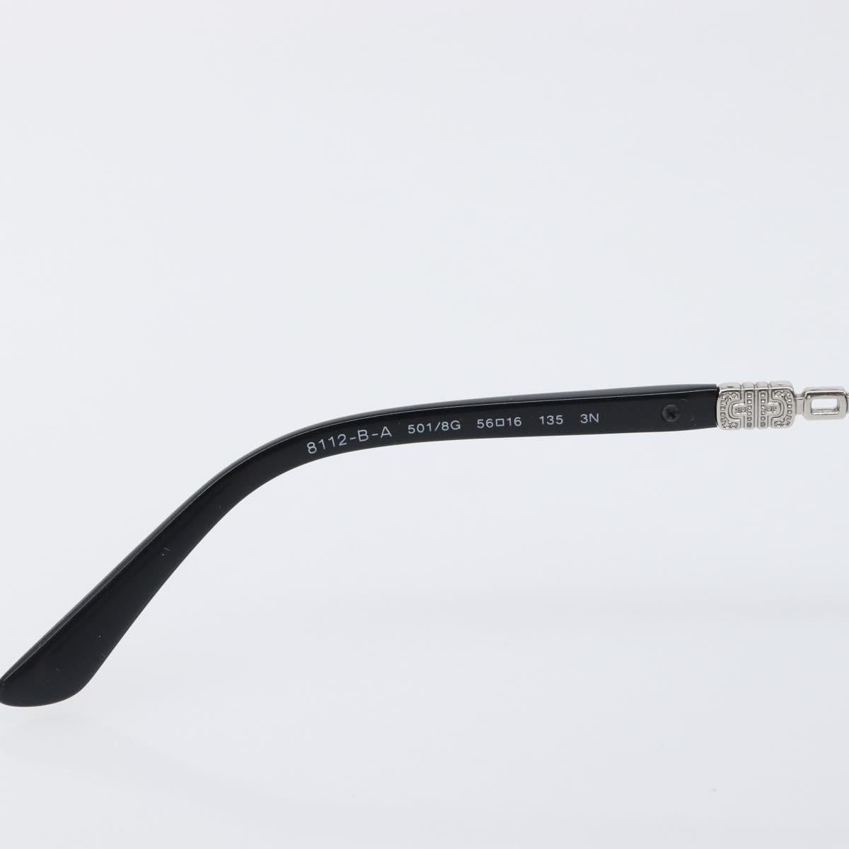 BVLGARI Sunglasses Plastic Black Silver Auth BA15183