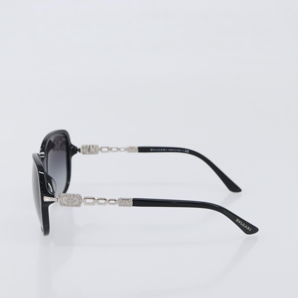 BVLGARI Sunglasses Plastic Black Silver Auth BA15183