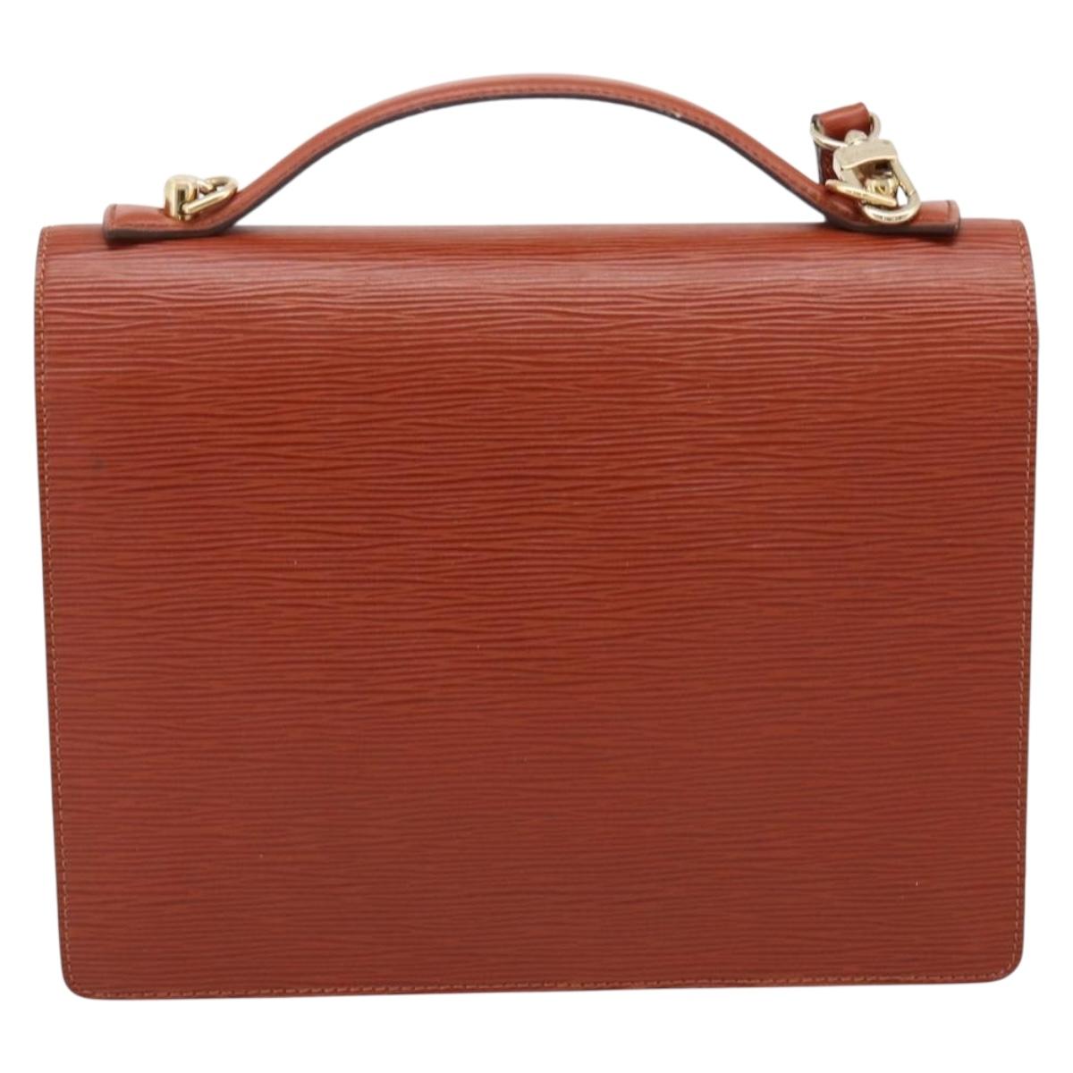 LOUIS VUITTON Epi Monceau 28 Hand Bag Brown M52123 LV Auth BA15191