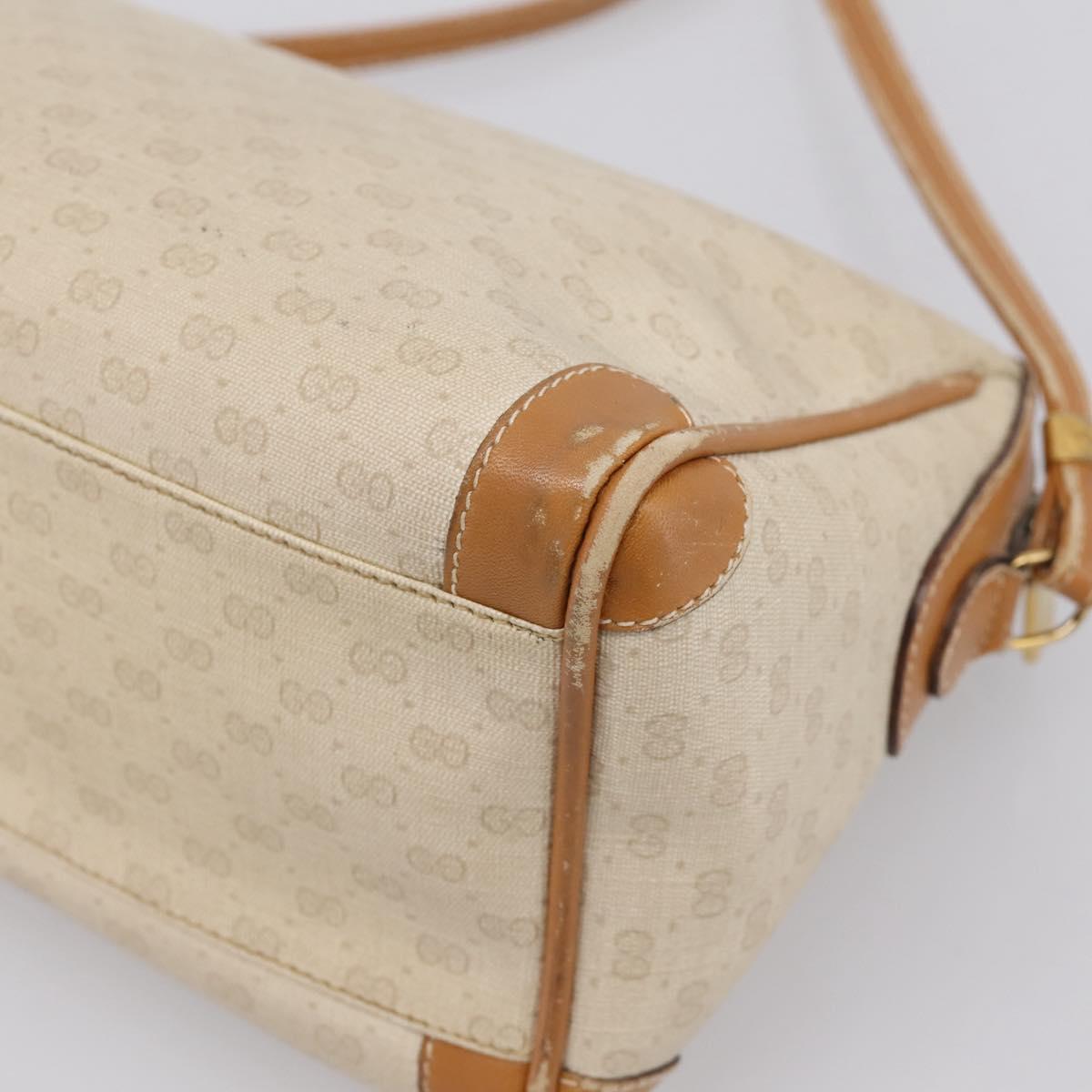 GUCCI Micro GG Supreme Shoulder Bag PVC Ivory Gold 007 32 0042 Auth BA15195